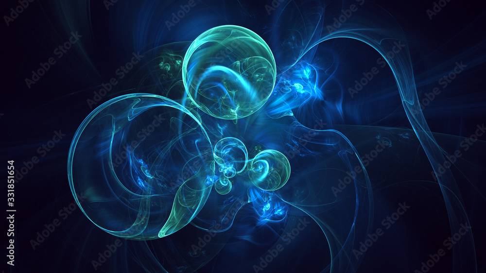 3D rendering abstract blue fractal light background 3D rendering abstract blue fractal light background