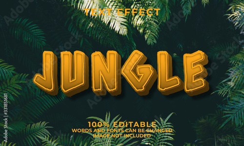 Jungle 3d editable text style effect