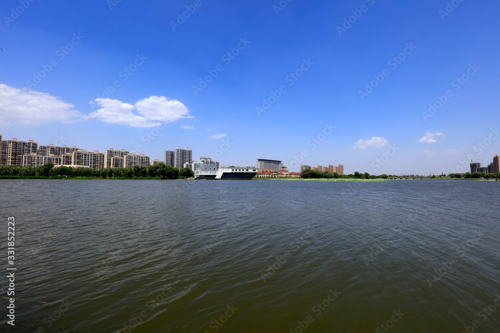 Fototapeta premium Waterfront City Architectural Landscape, China