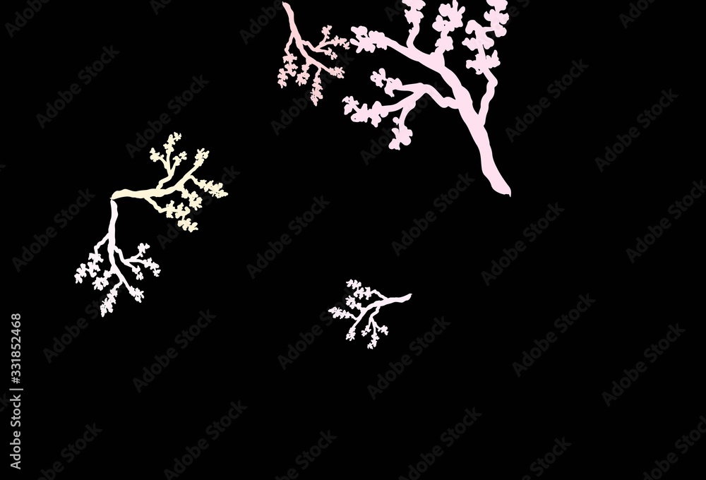 Dark Pink, Yellow vector abstract background with sakura. Dark Pink, Yellow vector abstract background with sakura.