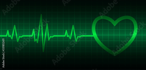 Blue Heart pulse monitor with signal. Heart beat. icon. ekg