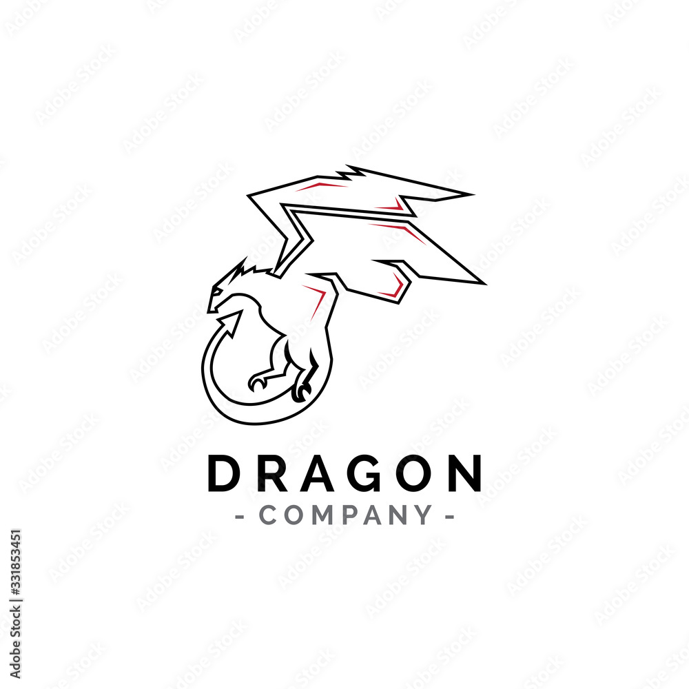 flying Dragon logo template vector illustration flying Dragon logo template vector illustration
