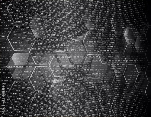 Black cyber circuit future technology concept background