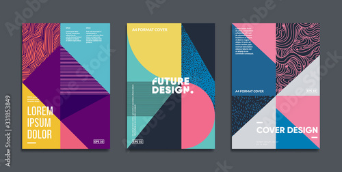 Simple shapes and lines composition. Minimal geometric covers design.