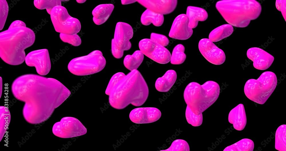 pink heart falling slow motion pink heart falling slow motion