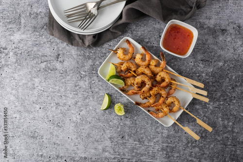 Chilli barbecued prawns photo