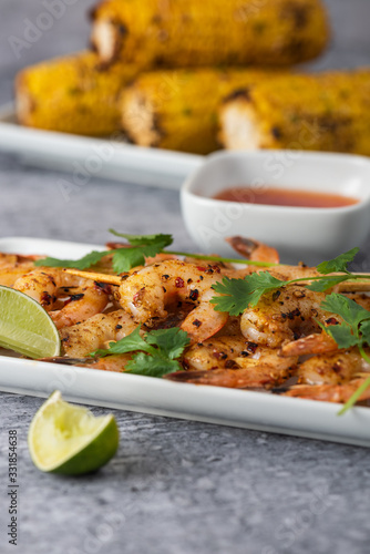 Chilli barbecued prawns photo