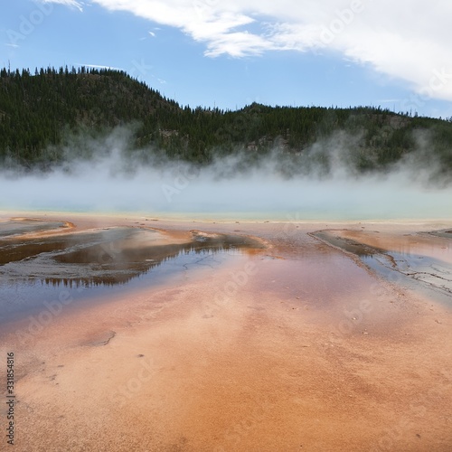 The unique hydrothermal and geologic wonders in Yellowstone national park, Wyoming