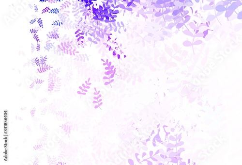 Light Purple, Pink vector natural artwork with leaves.