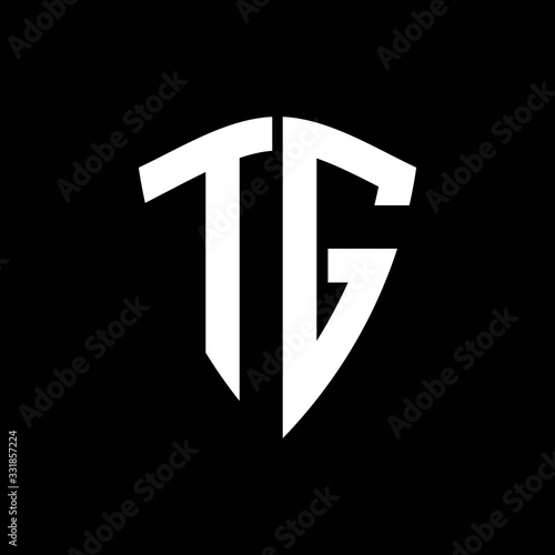 TG logo monogram with shield shape design template
