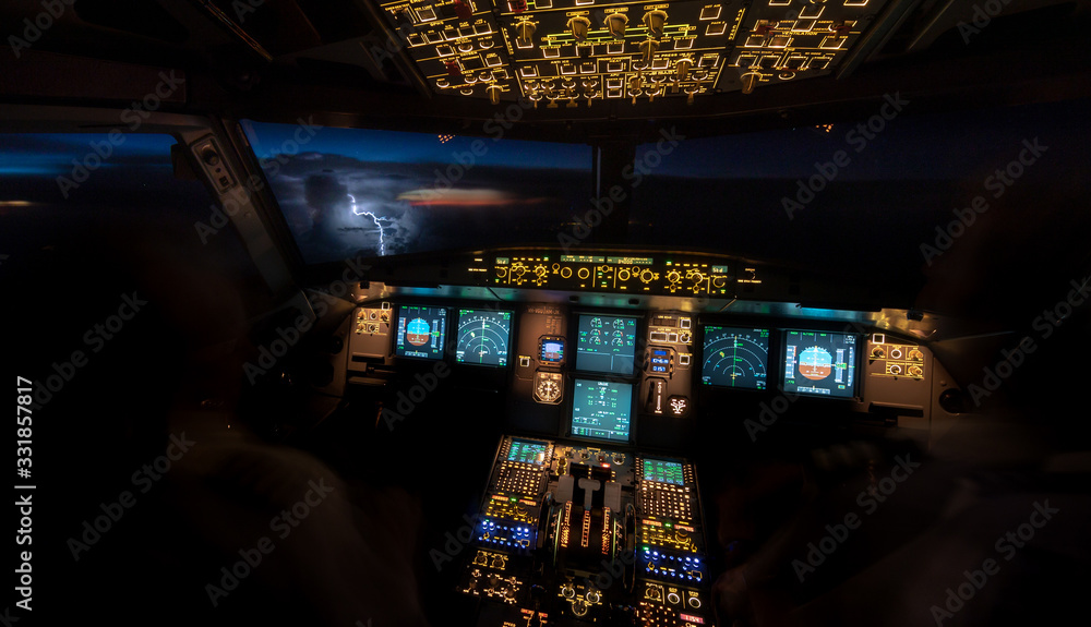 Lightning from the flightdeck of an Airbus A320
