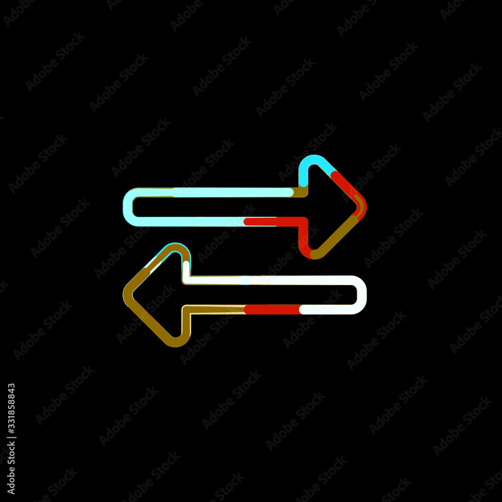 Symbol exchange from multi-colored circles and stripes. Red, brown, blue, white Symbol exchange from multi-colored circles and stripes. Red, brown, blue, white