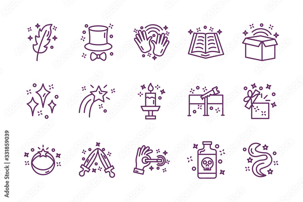 bundle of magic sorcery set icons bundle of magic sorcery set icons