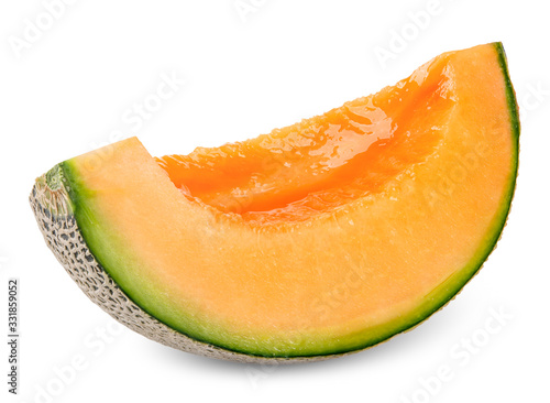 slice melon isolated on white clipping path