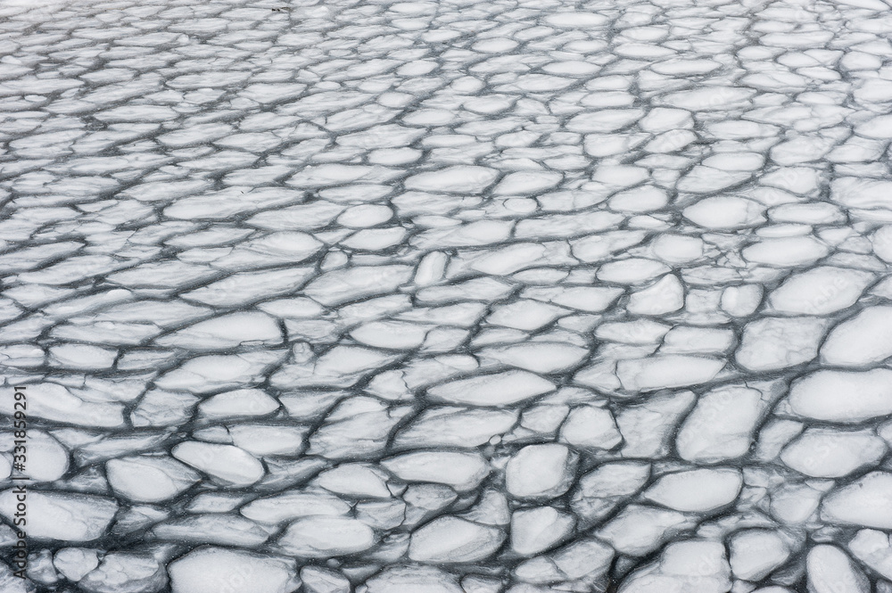 Ice formations in Norweigan winter harbor