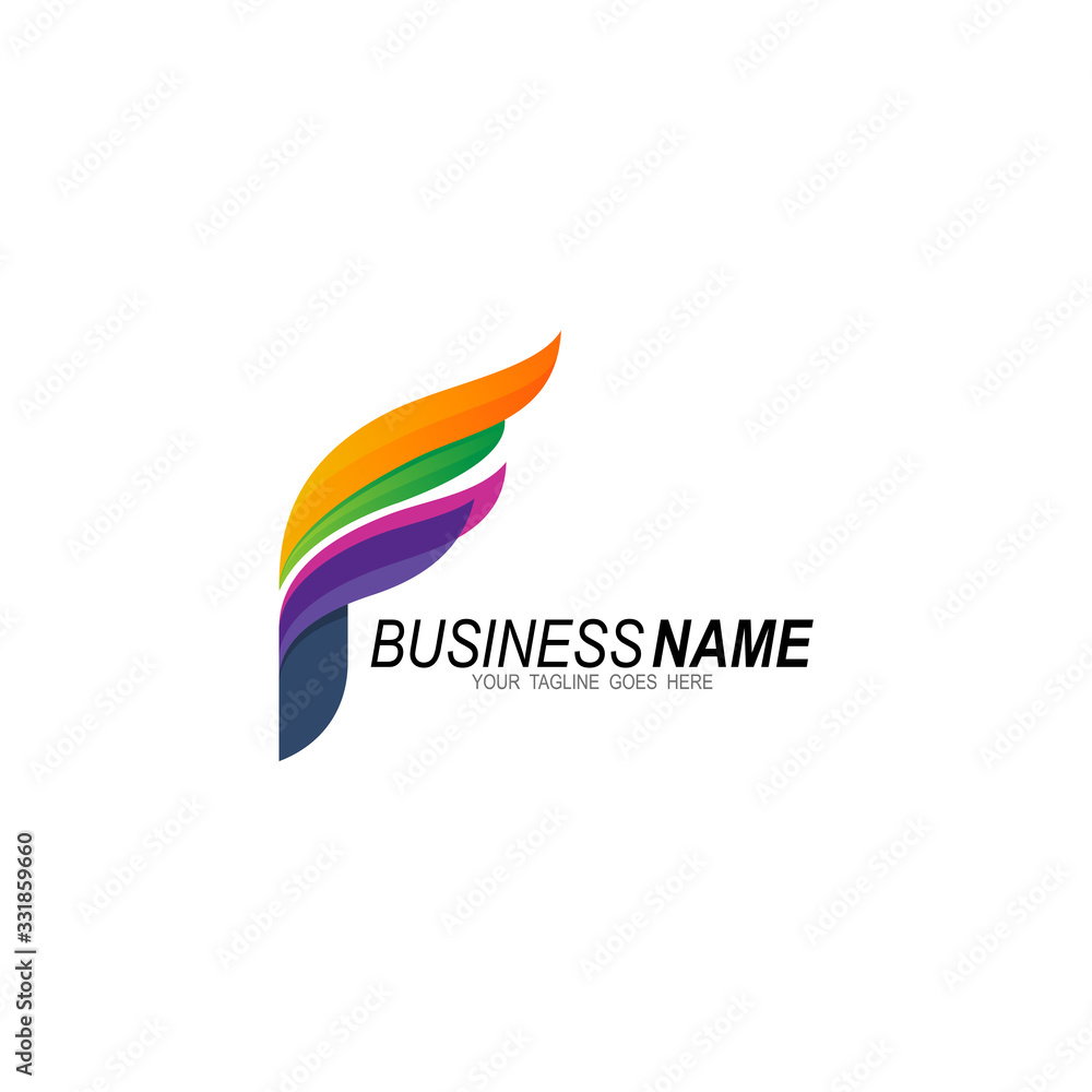 F logo, Letter f logo with wing design combination F logo, Letter f logo with wing design combination