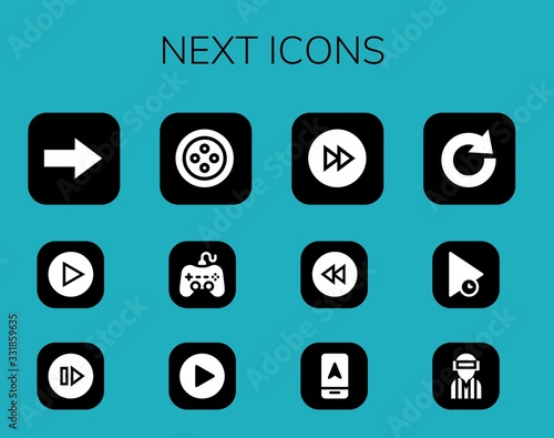 Modern Simple Set of next Vector filled Icons