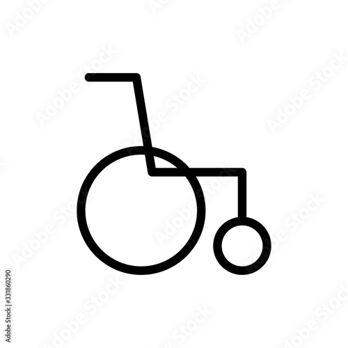 wheelchair icon vector. wheelchair sign. isolated contour symbol illustration