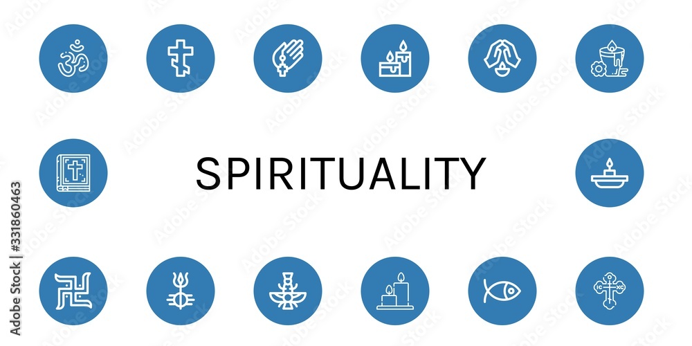 Set of spirituality icons Set of spirituality icons