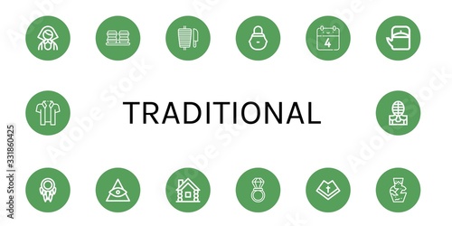 traditional icon set