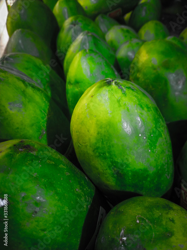 stack of fresh fruits that are green