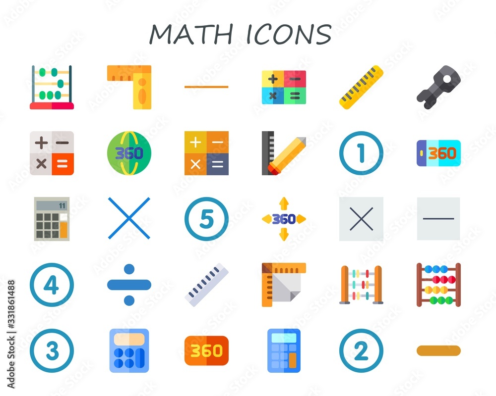 Modern Simple Set of math Vector flat Icons Modern Simple Set of math Vector flat Icons