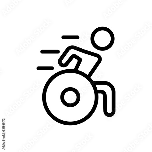 athletic wheelchair icon vector. athletic wheelchair sign. isolated contour symbol illustration
