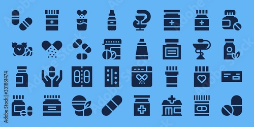 Modern Simple Set of antibiotic Vector filled Icons
