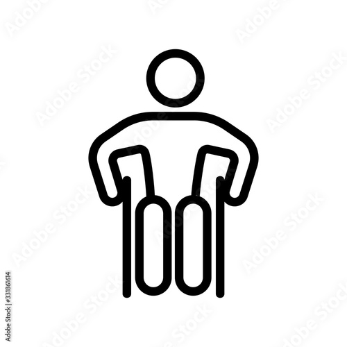 man wheelchair icon vector. man wheelchair sign. isolated contour symbol illustration