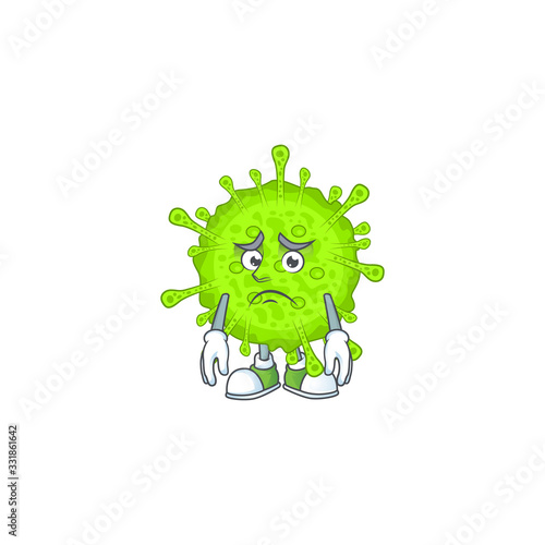 Orthocoronavirinae mascot design style with worried face