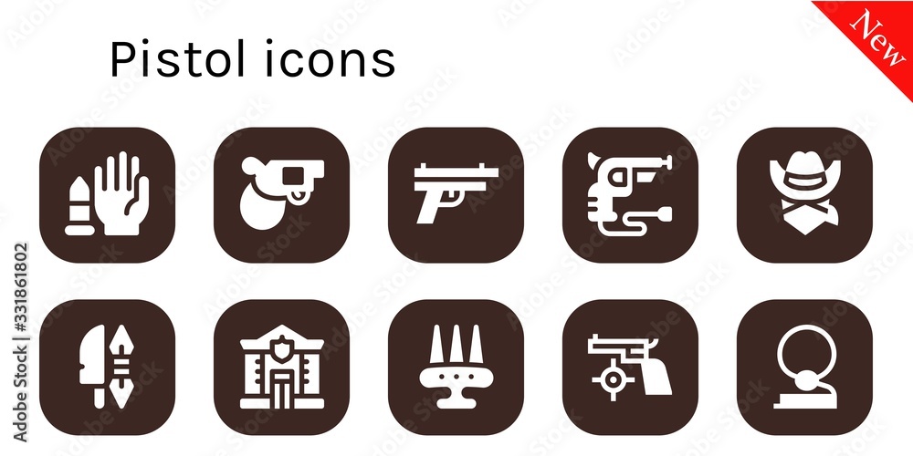 Modern Simple Set of pistol Vector filled Icons Modern Simple Set of pistol Vector filled Icons
