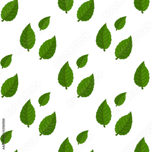 Seamless decorative template texture with green and beige leaves. Seamless stylized leaf pattern.