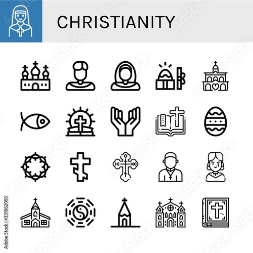 christianity icon set