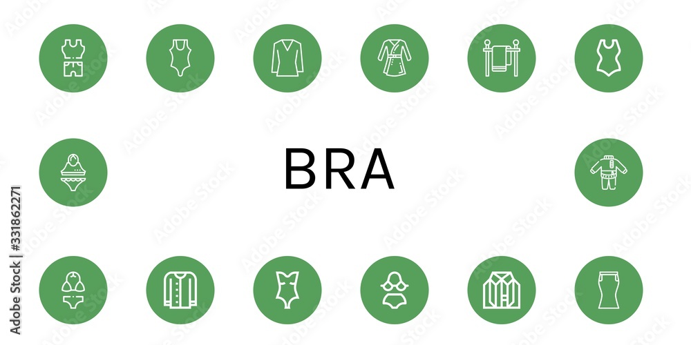 bra simple icons set bra simple icons set
