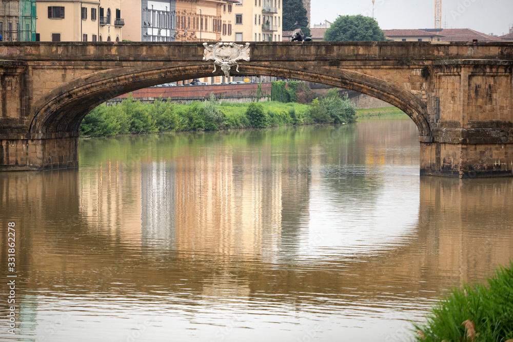 Historic Ponte Santa Trinita bridge across the Arno river