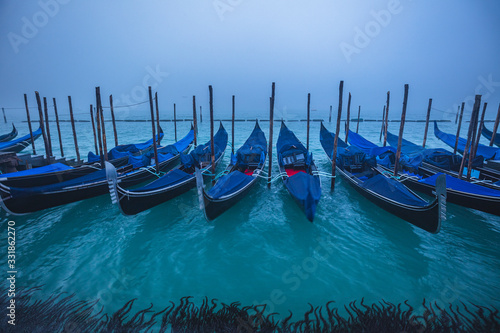 View of gondolas in Venice, Italy © danieleorsi