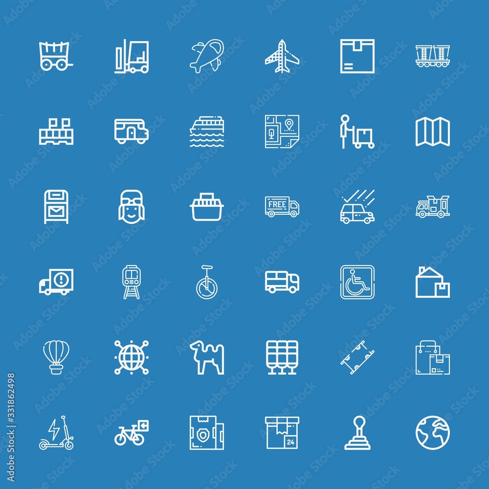 Editable 36 transport icons for web and mobile Editable 36 transport icons for web and mobile