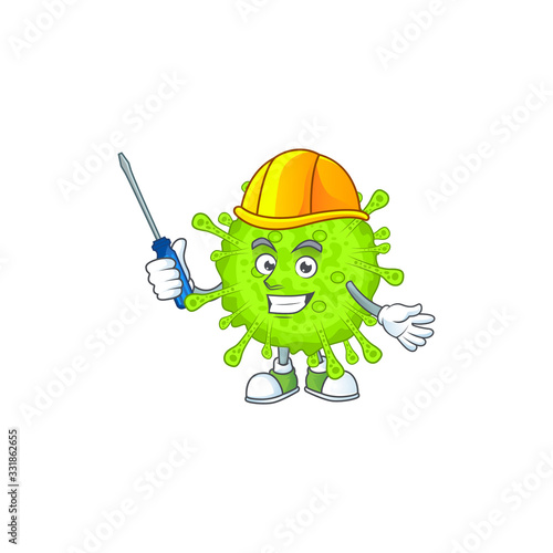 cool automotive cartoon character style of orthocoronavirinae