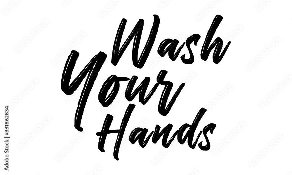 wash your hands Cursive hand lettering digital art wash your hands Cursive hand lettering digital art