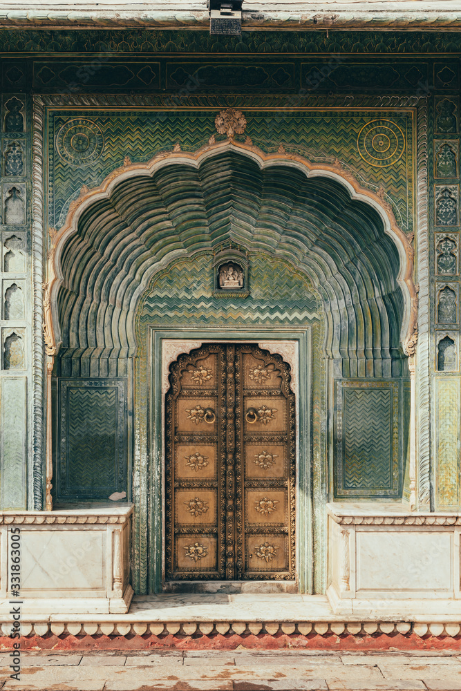 The green gate inside Jaipur palace