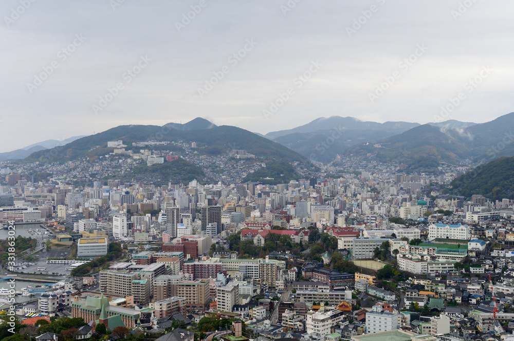View of Nagasaki city in Japan