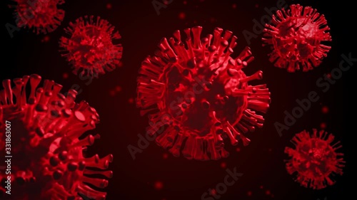 Coronavirus infection crisis,3D animate background 4K30 FPS