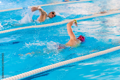 swimmer performing crawl stroke