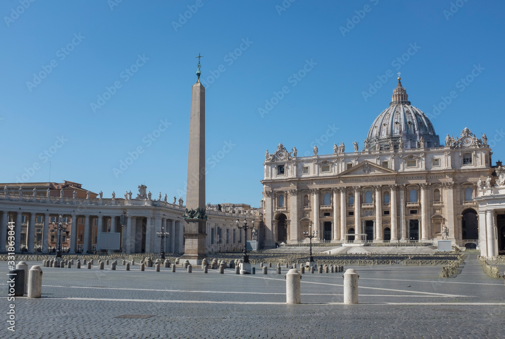 St Peter square in Rome without people
