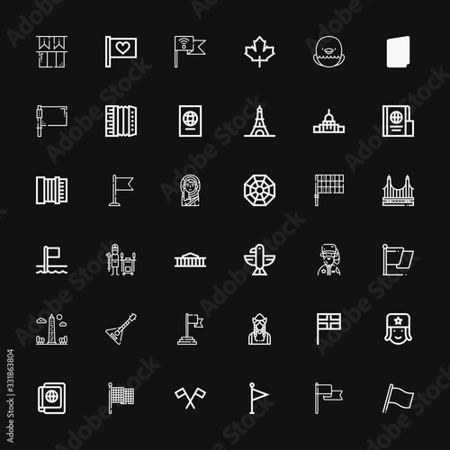 Editable 36 national icons for web and mobile