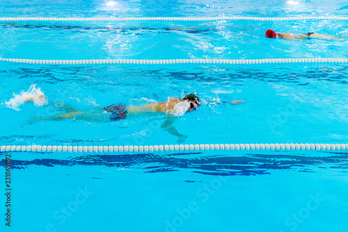 swimming in the pool