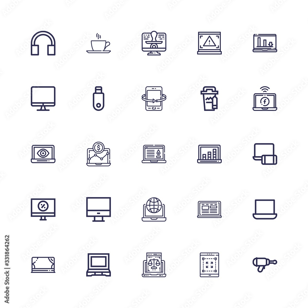 Editable 25 portable icons for web and mobile