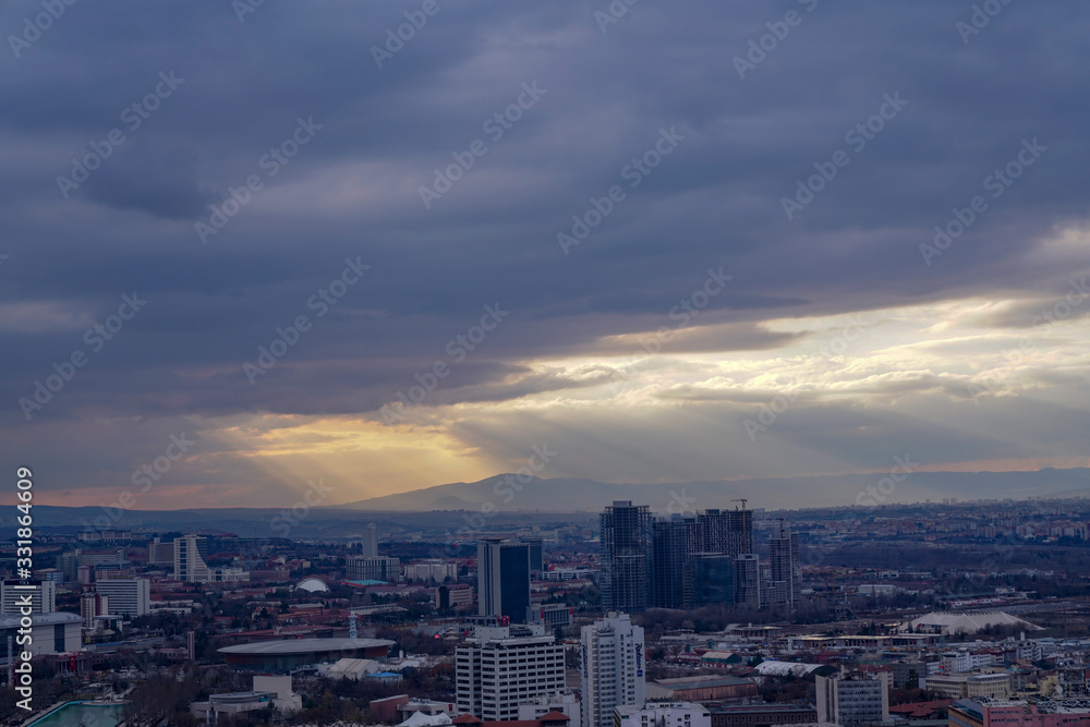 Panoramic view of Ankara city. Ankara is the capital city of Turkey 