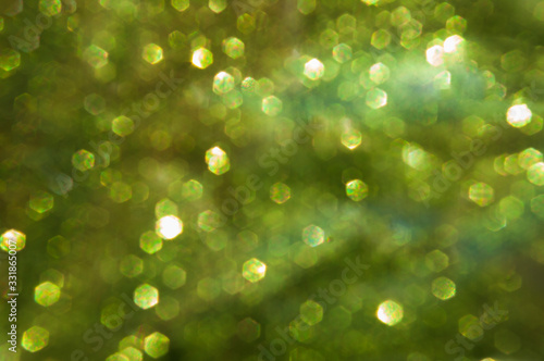 Green blur, glitter bokeh, shine abstract background