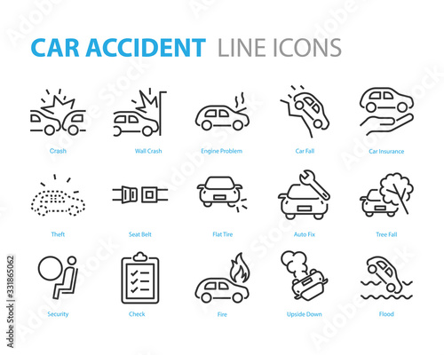 set of car icons  accident  insurance  auto  vehicle